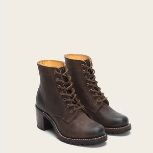 Frye Sabrina Distressed Lace Up Boot